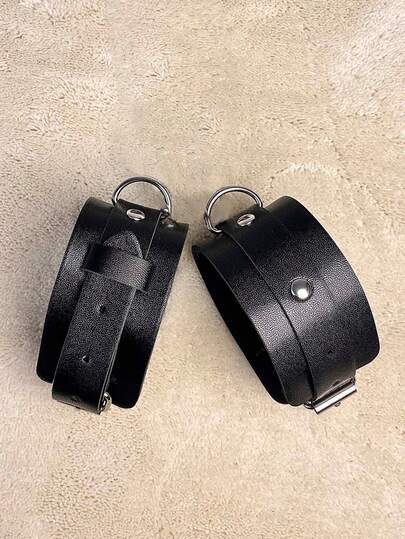 2 st gotiska punk fotledsmanschetter, PU-läderarmband justerbara fotsmycken för kvinnor, festival rave halloween fest cosplay tillbehör