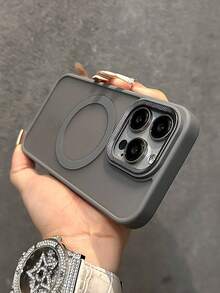 VOUVI 防震磁吸磨砂水钻镜头手机壳，兼容 17/16/15/14/13/12/11 Pro Max，也兼容 17/Air/16/15/14 Plus，高级男女通用手机壳，春季生日礼物 - 灰色 - 查看 16