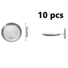 1-4-6-10-Piece Stainless Steel Dinner Plates, 6.6In 7.8In10.2In Round Kitchen Metal Dish Plates, Rust-Proof Camping Serving Plates For BBQ, Snack, Salad, Appetizer, Fruit,Cook
