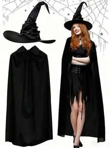 Halloween Witch Hat, Cosplay Party Black Witch Hat, Wizard Hat, Halloween Costume Accessories, Twisted Pleated Wizard Hat For Halloween Crown Party Decoration, Whether You Dress Up As A Witch, Wizard Or Any Other Character, This Witch Hat Is The Perfect Complement To Your Outfit. Its Classic Design And Colors Make It Easy To Match With Any Outfit, Making It A Must-Have Accessory For Any Halloween Celebration