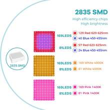 Full Spectrum LED Green Plant Grow Light AC100-277V UV IR Quantum Board Planting Fill Lamp 220V Sunlight Greenhouse Tent Growth Box Hydroponics System Red Blue 110V Flower Vegetable Bonsai Fruit Fish Tank Aquatic Plants Seeding Lights Potted Succulent Moss Cactus Cultivation Lighting With Hook EU Plug 81/169Leds