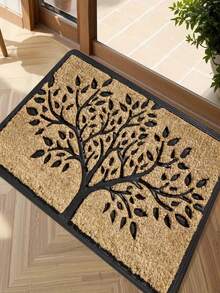 1 pezzo Zerbino con motivo albero della vita, tappetino piccolo con densità di 830g/㎡, tappeto d'ingresso, morbido e soffice, amichevole per la pelle, anti-pilling, facile da curare, lavabile in lavatrice, inodore, adatto per la decorazione della casa e della stanza