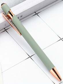 1/5/10/20/36pcs Customized Text/Logo Personalized Luxury Soft Touch Rose Gold Elegant Custom Rubber Stylus Ballpoint Pen, Aluminum Barrel Ballpoint Pen, Perfect Gift For Bridesmaids, Women, Kids, Students, Teachers, Family And Friends