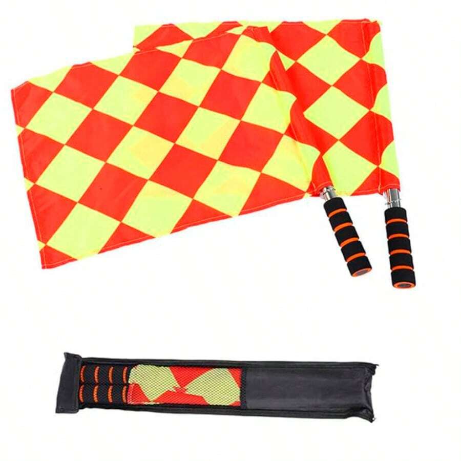 Par Bandeira Xadrez De Arbitro Auxiliar Juiz Bandeirinha De Futebol