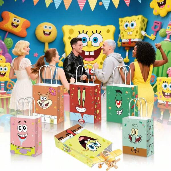 SPONGEBOB 6pcs/Set Cartoon SpongeBob SquarePants Party Decoration, Party Small Gift Balloon Decoration Set Perfect Carnival Gift - Suitable For Winter Carnival Parties, Birthday Celebrations, And Birthday Parties. Very Suitable For Holiday, Fan, School, Gift Giving, School Supplies, Back To School Supplies, New Year Gift Decoration