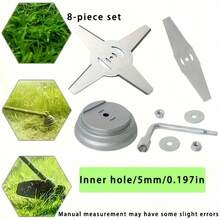 8 Industrial-Grade Mowing Blades | Manganese Steel Aggressive Cutting System (Lawn/Shrub Dual Mode) | Quick-Release, 5-Second Reload | 50-Hour Wear Certification | Annual Garden Machinery Consumables Package