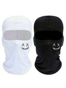 1/2/3pcs Unisex Printed Balaclava Face Mask, Suitable For Outdoor Activities Like Travel, Cycling, Hiking, Fishing In All Seasons