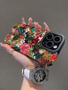 1 件优质 PU 皮革动物森林图案手机壳，适用于三星/苹果 11、12 Pro Max、14 Pro Max、15 等型号 - 彩色 - 查看 4