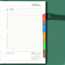 2026 Daily Planner – PU Leather Hardcover, 320 Pages – Color-Block Design In 6 Styles – Date Stamp, Secure Closure – Modern Productivity Journal For Office & Personal Use