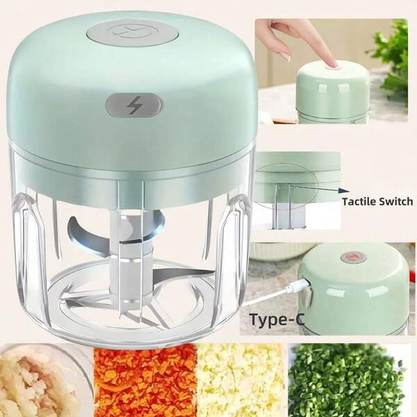 Electric Garlic Masher, Portable Mini Garlic Chopper, Garlic Blender, Household Electric Garlic Press, Wireless Garlic Mincer, Garlic Slicer, Portable & Compact Design, Easy To Use Kitchen Tool