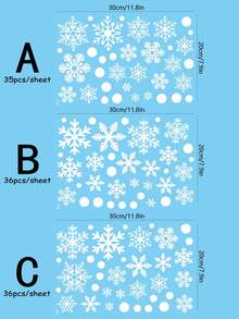 107 buc autocolante pentru ferestre cu fulgi de zăpadă de Crăciun, autocolante pentru ferestre în stil fulg de zăpadă de Crăciun, decorațiuni pentru ferestre cu fulgi de zăpadă de iarnă, decor de sărbători de Crăciun, decorațiuni de fundal pentru uși și ferestre de iarnă, autocolante albe cu fulgi de zăpadă statici