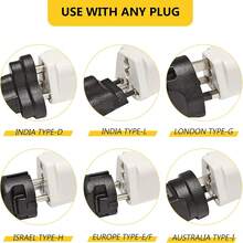 2pcs Universal Adapter, Europe To USA Plug Travel Adapter (White)