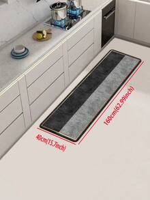 1入組灰色&黑色&金邊條組合圖案廚房地墊,輕奢時尚風格,緩震減壓,吸水快乾,防滑防疲勞。簡約珪藻泥軟橡膠地墊。適用於廚房、浴室、入口門、洗衣房和其他地方的房間裝飾。 - 灰色 - 查看 14