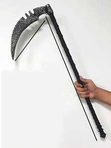 1 pieza Guadaña de la Parca de bronce vintage gris oscuro unisex, accesorio de disfraz de la muerte, adecuado para atuendo diario, fiesta de Halloween, actuación de festival