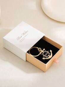 1 Stück personalisierter Edelstahl Namensanhänger - Personalisierter matter Anker Seemann Buchstaben Anhänger mit glänzenden Akzenten, unisex Panzerkette Schmuckgeschenk, geeignet für Lässig oder formelle Anlässe, Boho-Chic, 18 Karat vergoldet, personalisierter Schlüsselanhänger