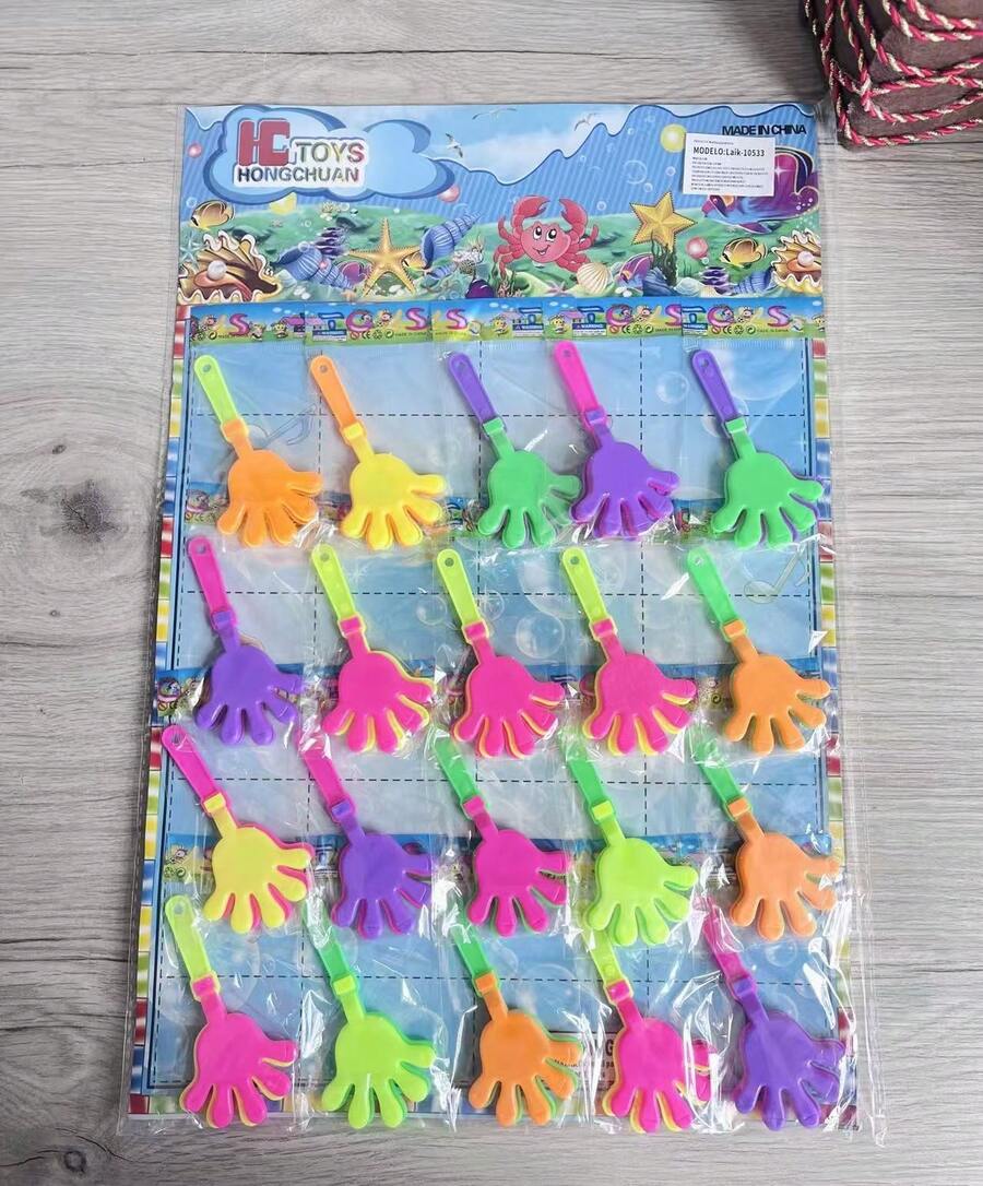 Planilla de 20 Piezas de Manitas Aplaudidoras, Porra Celebracion Fiesta Batucada - Multicolor - Ver 1