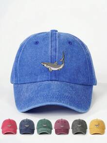 1 chiếc Mũ lưỡi trai bóng chày thêu hình cá mập dành cho nữ, Mũ thường ngày chống nắng ngoài trời có thể điều chỉnh cho du lịch bãi biển mùa xuân/thu, Mũ phong cách Y2K dành cho cả nam và nữ - mũ bóng chày - Xem 19