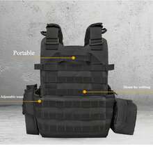 1Parts Mini Model Multifunctional Outdoor Training Vest - Molle System, Adjustable And Can Be Used For CS Gaming, Hiking And Fishing, Durable Polyester, All Season Clothing Vest Men Multifunctional Lightweight Training Vest Black Outdoor CS Field Equipment Tactical Vest Outdoor Camping Vest - Multicolor - View 6