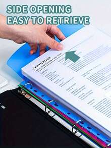 Portable File Bags,A4 Size High Capacity Loose Leaf File Bags(Hold 200 Sheets Of 70g Paper),Plastic Envelopes Binder Pocket 11 Holes Expandable Binder Folders For 2/3/4 Ring Document Pouch With Snap Button & Label Loose-Leaf Transparent For School Home Office (Side-Opening) Modern PP Material, 11 Holes Binding Rings, Expandable Buttons, Label Pockets Craft Supplies Portable Design