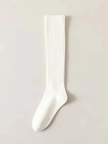 3 Pairs Autumn/Winter Thick Warm Vertical Striped Calf Socks, School Style Long Socks For Women (Random Assortment)