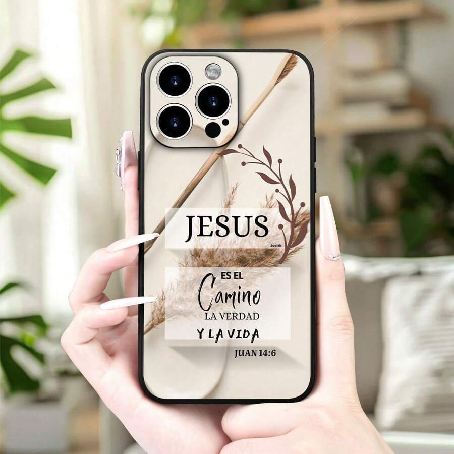 Simple Jesus is the Way Truth and Life John 146 Print All-Black Phone Case for Phone17 Pro MAX/11/12/13/14/15/15 Pro/15 Plus/15 Pro Max/X/XS Max/XR/11 Pro/12 Pro/13 Pro/14 Pro/12 Mini/13 Mini/11 Pro Max/12 Pro Max/13 Pro Max/14 Pro Max/14 Plus/6/6s/6 Plus/7/8/16 Pro/16 Plus/16 Pro Max  Galaxy A54/A14/A12/A13/A15/A32/A33/A24/A52S/S20/S21/S22/S23/S24/S23 Plus/S24 Ultra/S25/A15/A33/A23 Android phone case, essential for daily commuting, MagSafe support, less yellowing, Halloween gift, Virgin Mary Day sticker image UV printing, Independence Day gift, Christmas wallpaper image UV printing, Valentine's Day gift, Birthday gift for friends and family - Negro - Ver 1