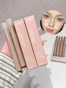 SHAQINUO 1 件装修容棒 - 3D 鼻影 V 脸化妆工具，适合女性，自然妆效，增强遮瑕力，适合所有浅米色类型，增强美感，时尚设计，耐用结构 - 彩色 - 查看 5