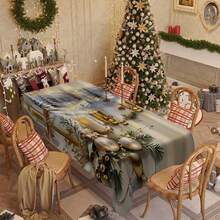 1/20 buc. Față de masă de Crăciun, lumânări aurii clasice de lux, față de masă cu model de globuri de Crăciun albe, decor de atmosferă de Crăciun, potrivit pentru stilul de Crăciun, potrivit pentru utilizare în interior și exterior, bucătărie de acasă, decorare masă și decorare cină, cadouri pentru familie și prieteni