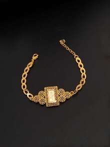 5pcs Rose Flower 3D Hang Tag Tassels Set, 18K Gold Plated Copper Material With Champagne Gold Protective Layer, Fashionable European & American Romantic Dubai Style, Bridal Luxury Wedding Festival Gift For Women