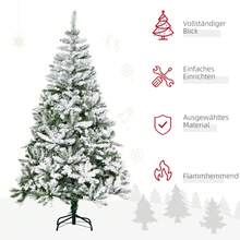 Artificial Christmas Tree, Snow Effect, Flame-Retardant, Hinged Construction, Green/White - 1 - 查看 5