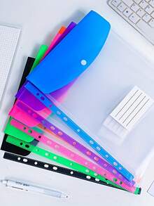 Portable File Bags,A4 Size High Capacity Loose Leaf File Bags(Hold 200 Sheets Of 70g Paper),Plastic Envelopes Binder Pocket 11 Holes Expandable Binder Folders For 2/3/4 Ring Document Pouch With Snap Button & Label Loose-Leaf Transparent For School Home Office (Side-Opening) Modern PP Material, 11 Holes Binding Rings, Expandable Buttons, Label Pockets Craft Supplies Portable Design