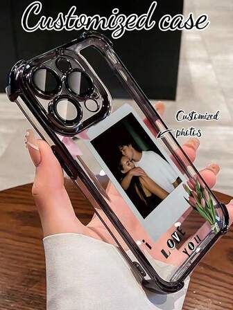 1 pieza Funda de teléfono personalizable con firma, nueva funda de teléfono de TPU con electrochapado resistente a golpes y estampado UV de alta definición con patrón de mariposa negra, ¡satisface las necesidades de personalización de moda de los clientes! Adecuado para iPhone 17 Air, 17 Pro Max, 16e, 11/12/13/14/15/16 Pro Max, A16, Galaxy S25 Ultra, Redmi Note 14, OPPO, Honor, Spark Go 2024/Infinix Smart 8, Moto G30, se pueden enviar fotos de pareja, familia, vida para el Día de San Valentín, el Día del Padre, Pascua, etc.