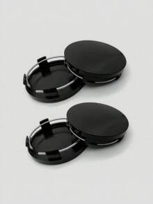 4 PCS Car Wheel Hub Center Cap, 2.36" OD 2.2" ID Wheel Hub Modification Decoration, ABS Rust-Proof Snap-In Anti-Falling Fastening Installation Accessories, Universal For Cars (All Black)