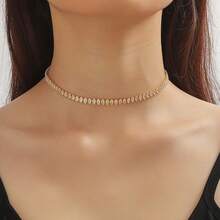 Elegant 18k Gold Plated Women's Cubic Zirconia Necklace And Bracelet Set - Vàng - Xem 2