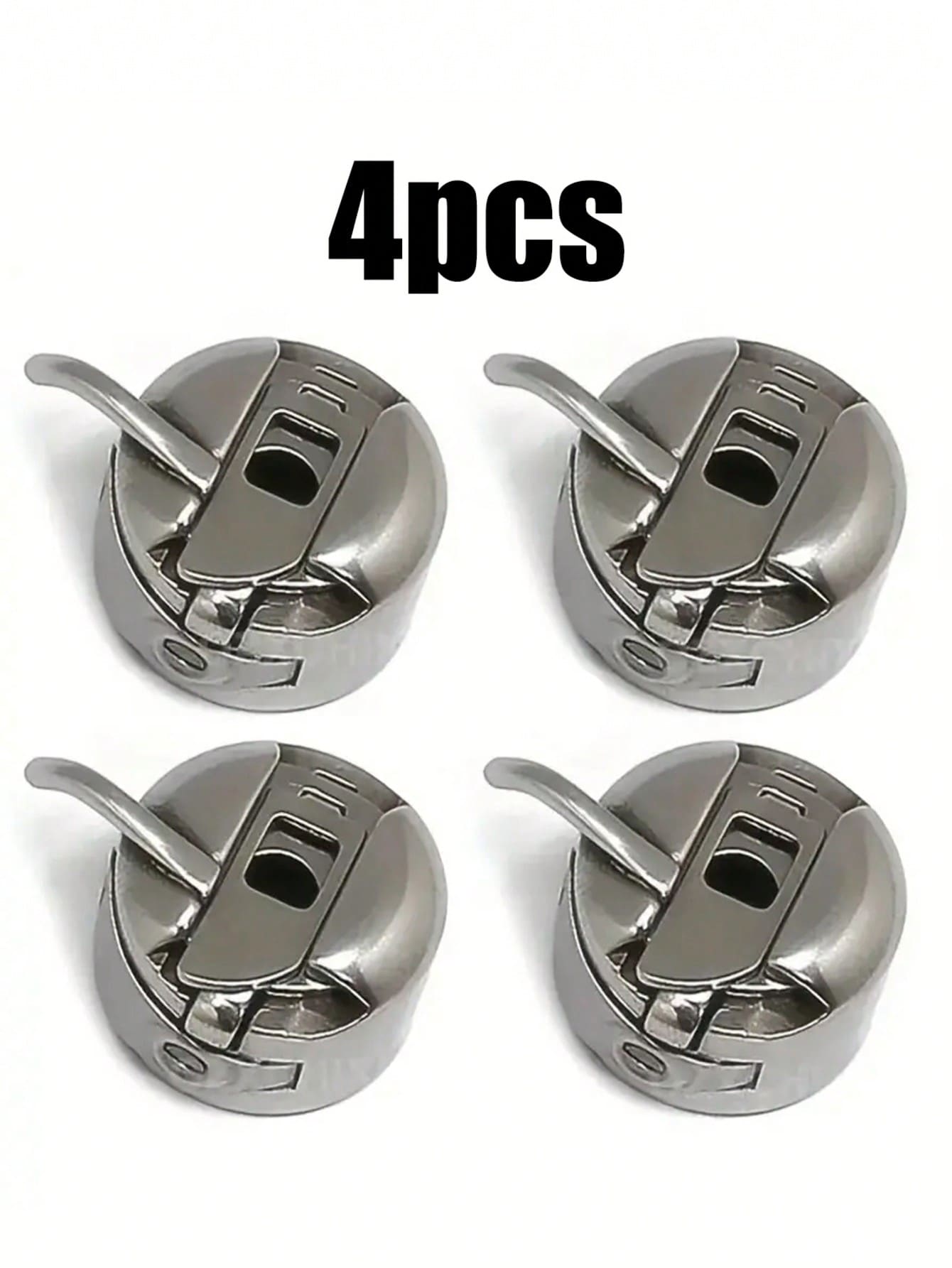 Set Of 4 Or 1 Sewing Machine Bobbin Cases - Universal Silver Grey Bobbins For Domestic Sewing Machines - Durable DIY Needlework Sewing Accessories - Silver - View 1