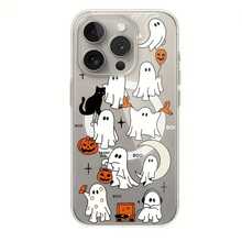 Funda transparente para móvil estilo Halloween con anillo magnético, compatible con phone 16, 15 Pro, 14 Pro, 13 Plus y 12. Funda transparente para móvil con diseño de calabaza y estampado negro, resistente a golpes y caídas, no se amarillea. Diseño festivo y espeluznante. Ideal para compras navideñas y usuarios. - transparente - Ver 7