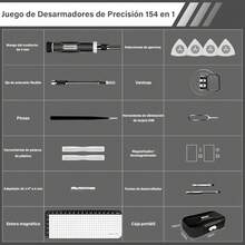 Juego de Desarmadores, Kit de Desarmadores para PC 154 en 1, Destornilladores de Precisión Kit de Herramientas para Computadora Laptop Macbook Celulares - Gris - Ver 4