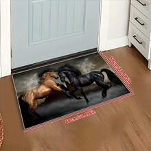 1 قطعة سجادة زخرفية ذات نمط الحصان للاستخدام الداخلي والخارجي، مناسبة للحمام وغير قابلة للانزلاق، سجادة حمام، مضادة للاتساخ والانزلاق، مناسبة للحديقة والحمام وأبواب غرفة النوم والمطبخ