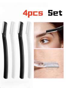 4Pcs Eyebrow Trimmer, Anti-Scratch Razor, Suitable For Eyebrow & Facial Hair Grooming & Upper Lip Hair Removal,Makeup,Cheap,Room Decor,Vanity,Travel,Bedroom,Makeup Accessories,Eyebrow Razor