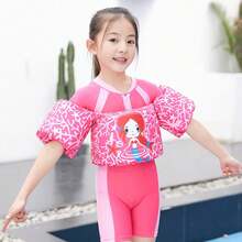 Acokt Chaleco Salvavidas de Natación para Ni?os con Mangas, Chaqueta de Natación con Correa Ajustable de Dibujos Animados, Flotadores de Piscina para Ni?os, Chaleco Salv para 30-55 Libras Ni?os - Sirena Rosa - Ver 5