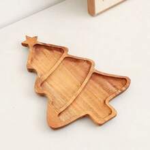1 PIEZA Bandeja navideña, bandeja con forma de árbol de Navidad, hecha de madera de acacia, tabla de cocina multiusos para fiestas. Adecuada para Navidad, Pascua, Acción de Gracias, Halloween - Decoración rústica de granja, reutilizable, tabla para queso y frutas, centro de mesa para fiesta de Navidad, bordes lisos, tabla de servir decorativa - Amarillo - Ver 6