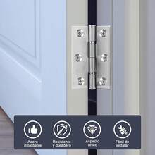 Bisagras para Puerta de Acero Inoxidable, 4 piezas Bisagras de puerta de hardware para puertas de armario (2,5 pulgadas) - 2 pulgadas - Ver 8