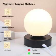 1 Stück kabellose LED Tischlampe, Metall Schreibtischlampe mit Fernbedienung, aufladbare Touch Nachtbeleuchtung mit 3 Farbtemperaturen und stufenloser Dimmfunktion, geeignet für Outdoor/Esszimmer/Schlafzimmer/Zuhause/Büroarbeit/Nachtfütterung