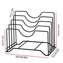 1入組鍋蓋收納,砧板架,廚房架子切菜板架,廚房檯面排水收納架子,臥室學習書架桌子整理 - 黑色 - 查看 5