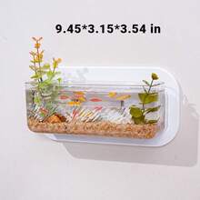1pc Multi-Functional Wall-Mounted/Hanging Plastic Decor - Creative Vase, Mini Office Fish Tank & Hanging Hydroponic Planter For Living Room Home Decoration Accent, Space-Saving Indoor Plant/ Aquarium Display