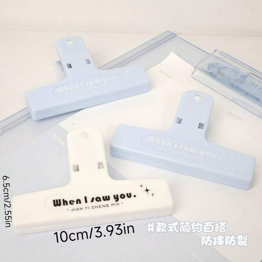 1/3 High-Quality Retro Colorful Office Document Folder, Minimalist Planner Clip, Long Tail Stationery Organizer - Multicolor - View 1