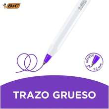 BIC, Bolígrafo de Punto Grueso, Escritura Suave y Fluida, Cristal UP Pastel, Surtido de Colores Pastel, Ideal para Lettering y Notas Creativas, Plumas de 1.2 mm, 8 piezas - 1 - Ver 4