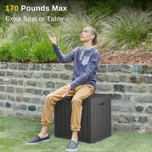 - Caja de almacenamiento para exteriores, 31 galones, contenedor de almacenamiento de resina impermeable para cojines de patio, herramientas de jardinería, accesorios, bloqueable, resistente,20418548