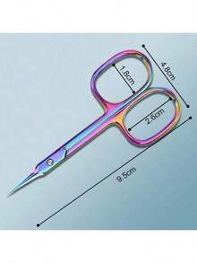 1 foarfecă pentru cuticule cu lamă curbată din oțel inoxidabil, foarfecă mică multifuncțională pentru unghii, sprâncene, gene, piele uscată