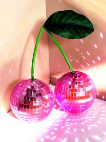 Kirsch Discokugel Dekoration für Wand und Zuhause, hängende Kirsch Discokugel, rosa Frucht Disco Dekoration (rosa), perfektes Geschenk für Geburtstag, Abschluss, Weihnachten, Weihnachtsdekoration, Halloween, Schlafzimmerdekoration