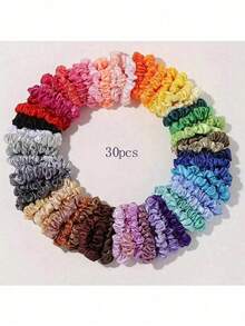 10/20 piezas Scrunchies de satén, lazos de pelo/accesorios de pelo versátiles para coletas, múltiples colores, lazos de pelo suaves y que no dejan marcas, tocado